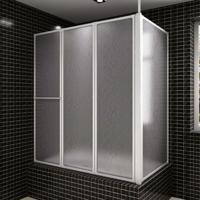 VidaXL Badwand l-vormig 4 panelen inklapbaar 70x120x137 cm - thumbnail