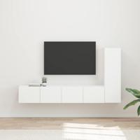 Tv-meubelset Wandgemonteerd 2 pcs Wit Bewerkt hout - thumbnail