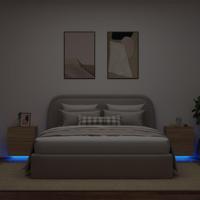 Nachtkastjes met LED-verlichting 2 st bewerkt hout sonoma eiken - thumbnail