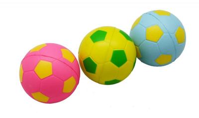 Angeltoys Mixballen, soft foam (blauw,roze,geel met voetbalprint)