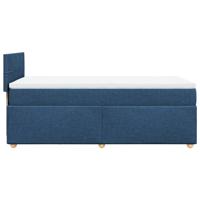 Boxspring met matras stof blauw 90x200 cm - thumbnail