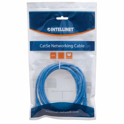 Intellinet 342568 RJ45 Netwerkkabel, patchkabel CAT 6 U/UTP 0.50 m Blauw 1 stuk(s)