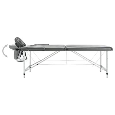 VidaXL Massagetafel met 2 zones 186x68 cm aluminium frame antraciet VidaXL Massagetafel met 2 zones 186x68 cm aluminium frame antraciet