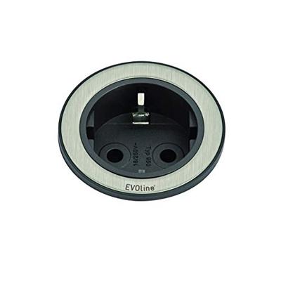 EVOline 159280001100 Inbouwstekkerdoos 1-voudig RVS, Zwart 1 stuk(s)