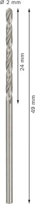Bosch Accessories 2608595051 HSS Metaal-spiraalboor 2 mm Gezamenlijke lengte 49 mm Geslepen DIN 338 Cilinderschacht 10 stuk(s) Bosch Accessories 2608595051 HSS Metaal-spiraalboor 2 mm Gezamenlijke lengte 49 mm Geslepen DIN 338 Cilinderschacht 10 stuk(s)