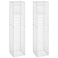 VidaXL Schanskorf palen 2 st 40x40x180 cm ijzer - thumbnail