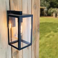 Brooks Dimbare Wandlamp zwart - Wandlantaarn - Voor binnen en buiten - E27 Fitting - Max 60 Watt - IP44 Waterdicht - thumbnail