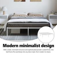 Bedframe metaal wit 183x213 cm - thumbnail