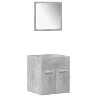 4-delige Badkamermeubelset bewerkt hout betongrijs - thumbnail