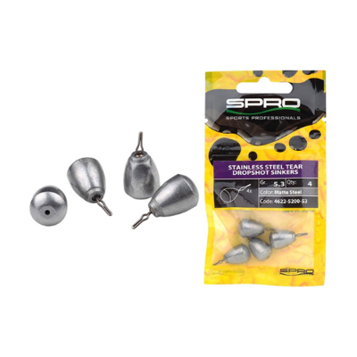 Spro Stainless Steel Dropshot Sinkers Matt Steel 10.6 gr 4st.