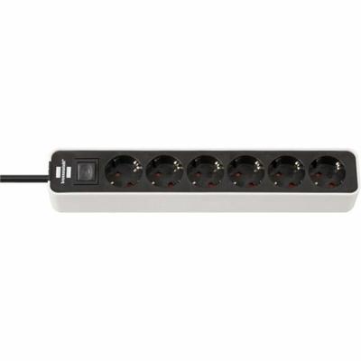 Brennenstuhl Ecolor stekkerdoos 6-voudig wit/zwart 1,5m H05VV-F 3G1,5 - 1153260020