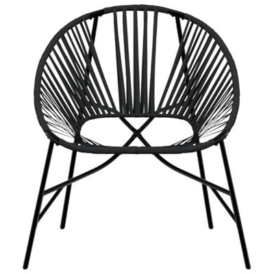 Tuinei stoel poly rattan zwart