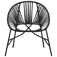 Tuinei stoel poly rattan zwart - thumbnail