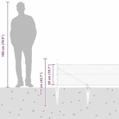 VidaXL Afrasteringspaal grijs 10 x 0,5 m (50 mm gaas) staal en pvc