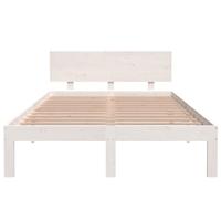 Bedframe massief grenenhout wit 120x200 cm - thumbnail