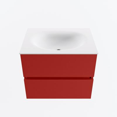 MONDIAZ VICA 60cm badmeubel onderkast Fire 2 lades. Wastafel MOON midden zonder kraangat, kleur Talc.