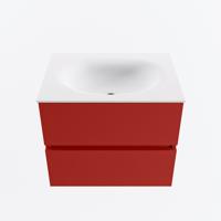 MONDIAZ VICA 60cm badmeubel onderkast Fire 2 lades. Wastafel MOON midden zonder kraangat, kleur Talc. - thumbnail