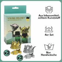 Viking helm flesstoppers (set van 4) - thumbnail