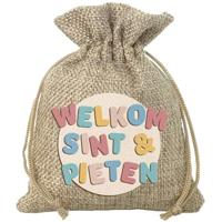 Folat BV Jute pepernootzakje welkom sint & pieten - thumbnail