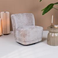 WOOOD Draaifauteuil 'Atty' Structure Velvet, kleur Zand - thumbnail