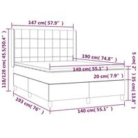Boxspring met matras en LED stof donkergrijs 140x190 cm - thumbnail