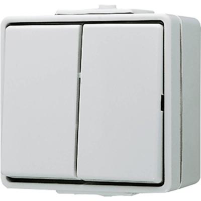 Jung 605W Dubbele schakelaar Compleet WG 600 Grijs 1 stuk(s)
