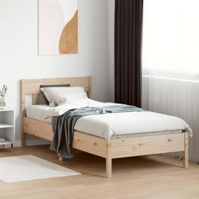 Bedframe met hoofdbord massief grenenhout 90x190 cm Bedframe met hoofdbord massief grenenhout 90x190 cm