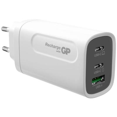 GP GPWCGM3AWHUSB254 USB-oplader 65 W 1x USB-A, 2x USB-C USB PD Wit Binnen GP GPWCGM3AWHUSB254 USB-oplader 65 W 1x USB-A, 2x USB-C USB PD Wit Binnen
