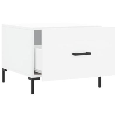 Salontafels 2 st 50x50x40 cm bewerkt hout wit