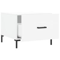 Salontafels 2 st 50x50x40 cm bewerkt hout wit - thumbnail