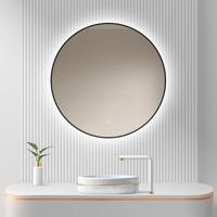 Loxa - Ronde Badkamerspiegel Ilona met Led 70cm - Zwarte omlijsting - Dimbaar - Condensvrij vlak- Duurzame kwaliteit - Eenvoudige installatie - thumbnail