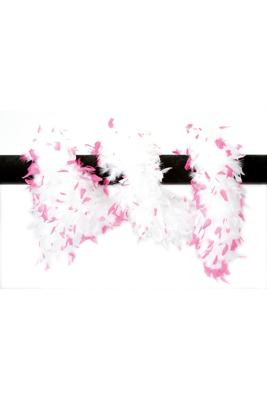 Luxe boa wit/pink