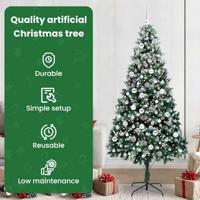 VidaXL Kunstkerstboom groen 210 cm pvc en staal en kunststof - thumbnail