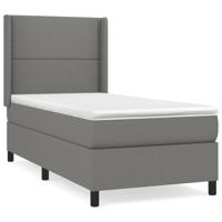 Boxspring met matras stof donkergrijs 100x200 cm - thumbnail