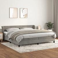 Boxspring met matras fluweel lichtgrijs 200x200 cm - thumbnail