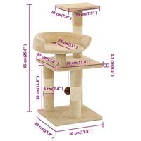 VidaXL Kattenkrabpaal met sisal krabpalen 65 cm beige - thumbnail