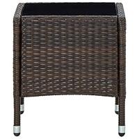 Tuintafel 40x40x45 cm poly rattan bruin - thumbnail