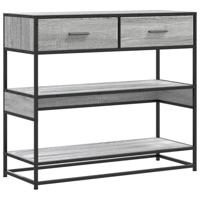 Wandtafel 90x35x80 cm bewerkt hout grijs sonoma eikenkleurig - thumbnail