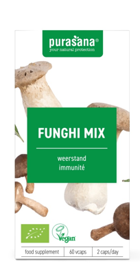 Purasana Funghi mix vegan bio 60 Vegetarische capsules Purasana Funghi mix vegan bio 60 Vegetarische capsules