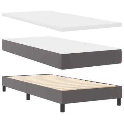 Boxspring bed met LED -striplichten Grijs en Wit 90 x 200 cm