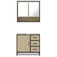 2-delige Badkamermeubelset bewerkt hout sonoma eikenkleurig - thumbnail