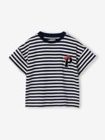 T-shirt voor meisjes met print marineblauw - thumbnail