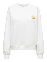 Only Onlliny L/s O-neck Print Cs Swt Sweater 4964247 Cloud Dancer Sun - thumbnail