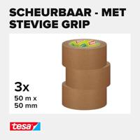 tesa verpakkingsplakband Paper Standard, ft 50 mm x 50 m, pak van 3 stuks - thumbnail
