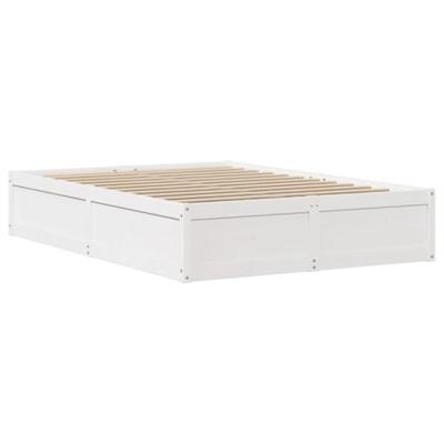 Bedframe zonder matras massief grenenhout wit 120x190 cm