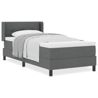 Boxspringbed met Matras, Donkergrijs, 100 x 200 cm, Stof - thumbnail