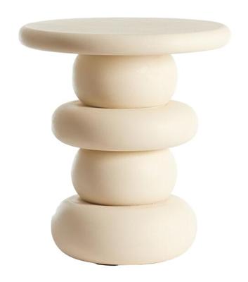 Light & Living Bijzettafel 'Azalas' Mangohout, 40cm, kleur Crème