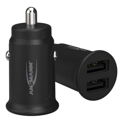 Ansmann InCar Charger CC212 USB-oplader 12 W 2x USB-A Zwart Auto, Vrachtwagen Ansmann InCar Charger CC212 USB-oplader 12 W 2x USB-A Zwart Auto, Vrachtwagen
