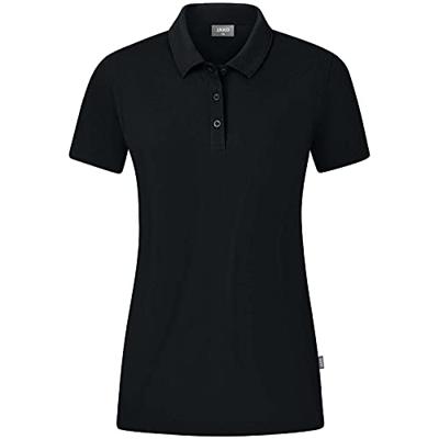 JAKO C6321D Polo Organic Stretch Dames - Zwart - 34