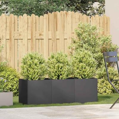 VidaXL Plantenbak zwart 120x40x40 cm koudgewalst staal